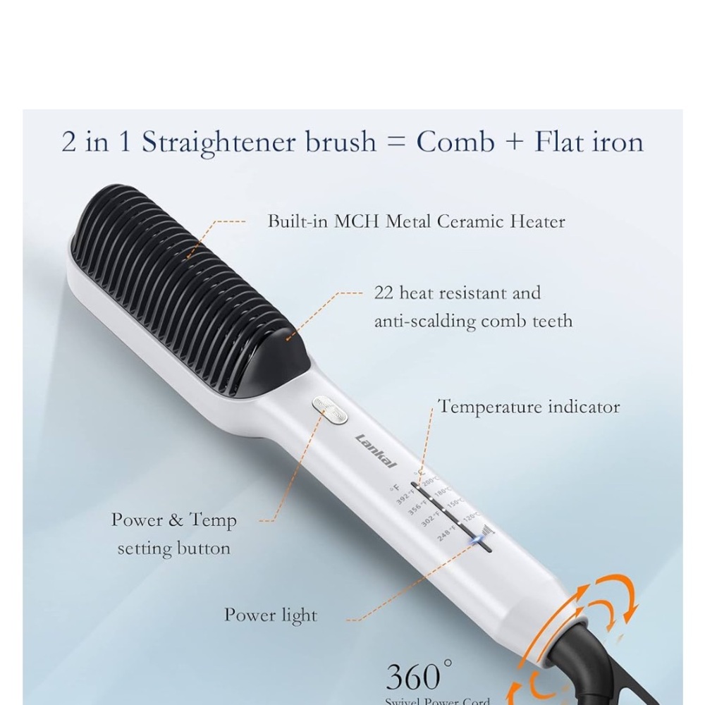 Hair straightening brush